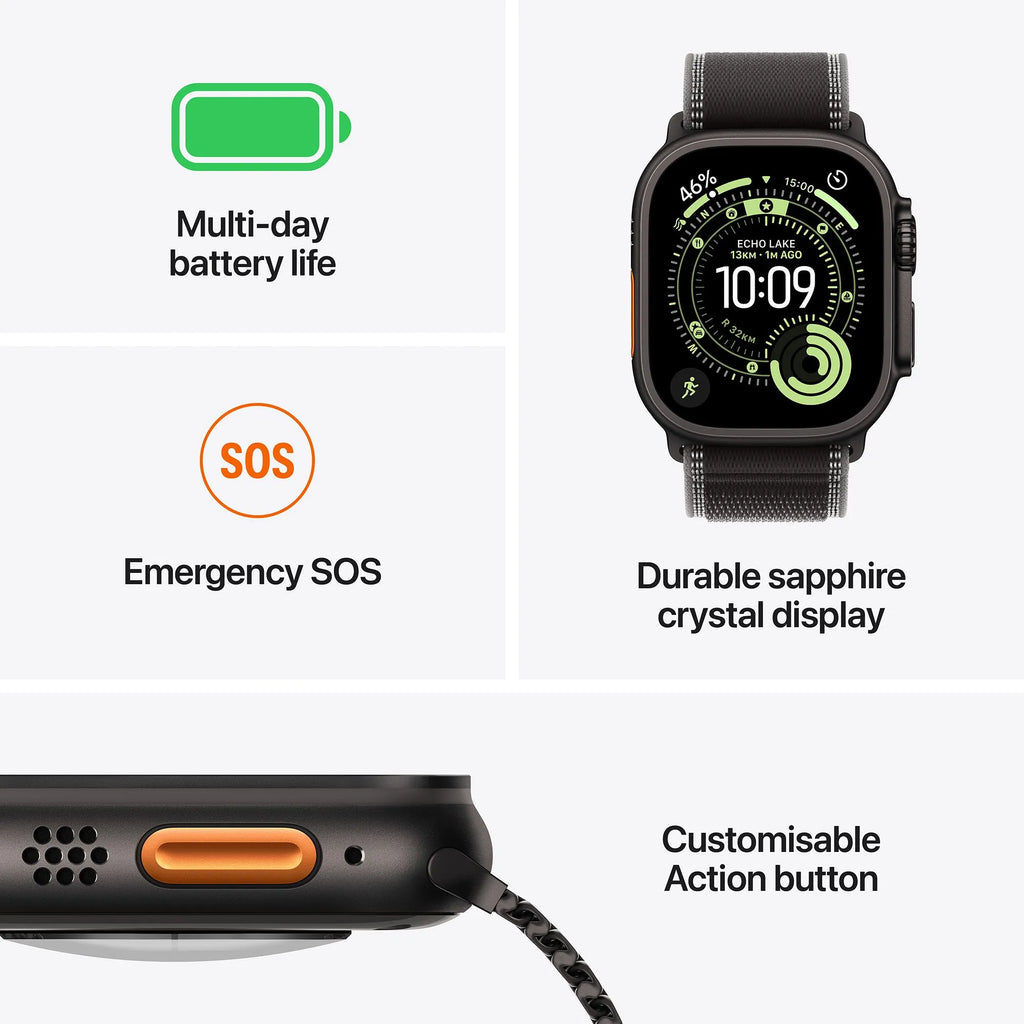 Apple Watch Ultra 3 GPS+Cellular with Black/Charcoal Trail Loop