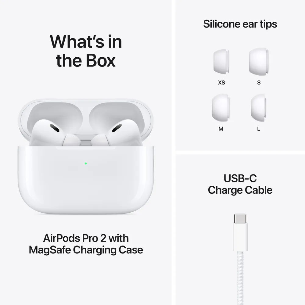 Apple AirPods Pro (2nd Generation-USB C) TWS Earbuds with Active Noise Cancellation (IP54 Water Resistant, MagSafe Case, White)
