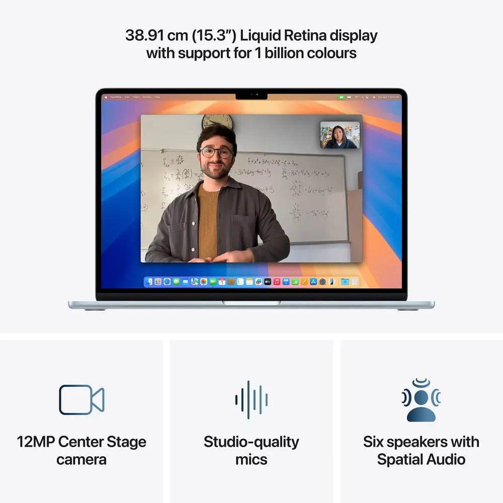 Apple MacBook Air (15.3 inch, M4, 16GB, 256GB, macOS, Sky Blue)